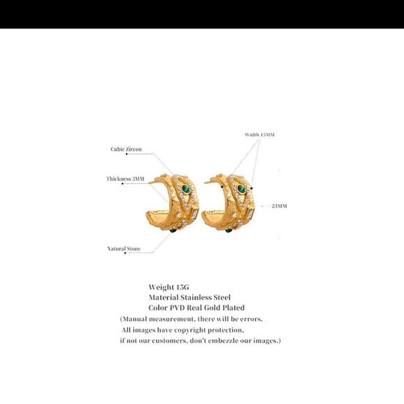 Anthro 18k Gold Plated Eye Hoop Earrings - Picture 8 of 13